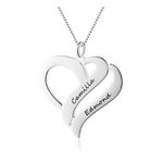 Collier double coeur personnalisé, 2 prénoms gravés