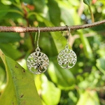 Boucles doreilles arbre de vie pendantes en arget