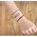 Bracelet personnalisé prénom jonc, or, argent et noir