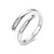 Bague personnalisée prénom en argent 925 ouverte, gravée de 2 prénoms, pierres zirconium
