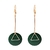 boucles d'oreilles élégantes pendantes barre et rond en bois vert