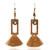 boucles d'oreilles pendantes en bois avec frange marron