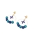 boucles d'oreilles créoles en bois fleur bleue