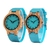 montre en bois homme ou femme bleue