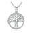 collier symbole amour couple arbre de vie argent zirconium