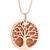 Collier disque couleur arbre de vie or sautoir grand pendentif