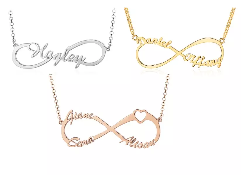 Collier infini avec prénoms personnalisés