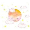 1645 Sticker Lune smiley coloré - FB