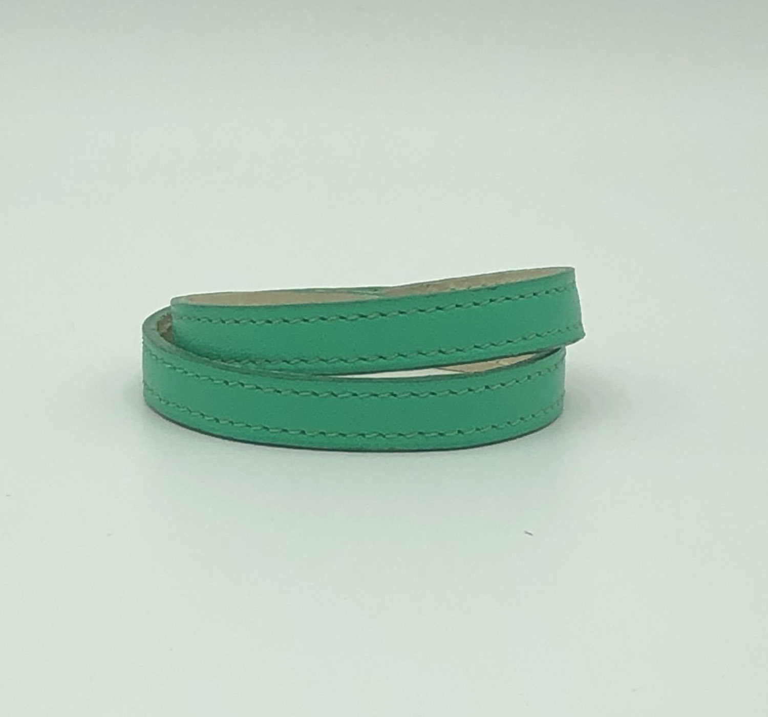 bracelet cuir double tour vert