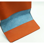 porte-chequier bleu ouvert-Volcie maroquinerie