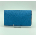 porte-chequier bleu-Volcie maroquinerie