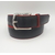 Ceinture cuir noir lisse rouge Volcie Maroquinerie