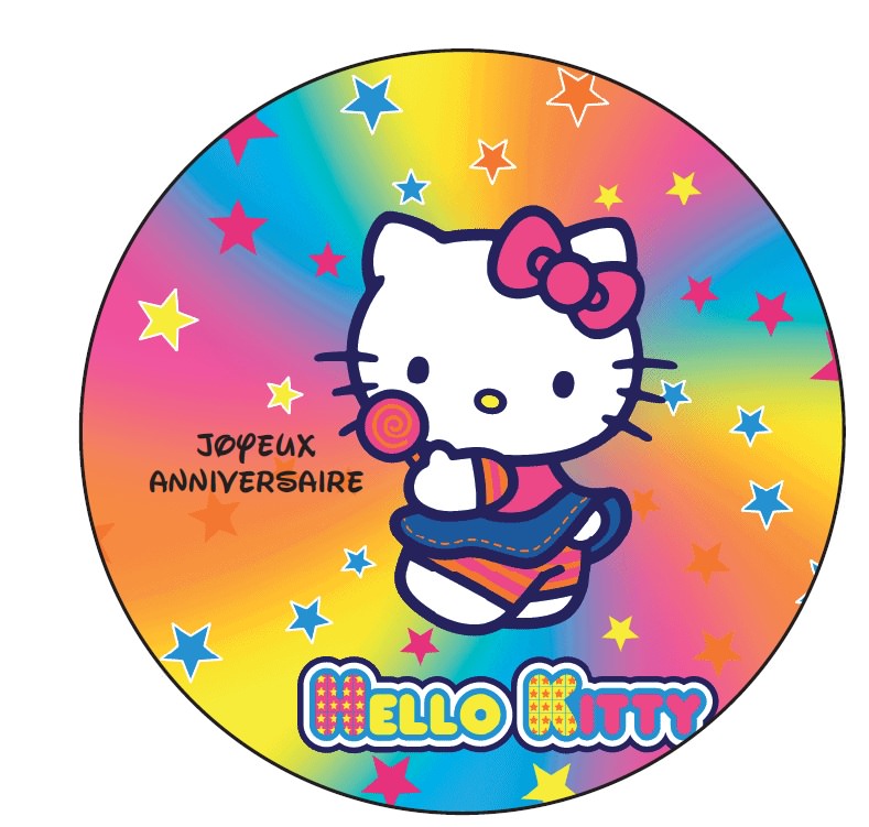 Disque Azyme Hello Kitty Image Personnalisee Texte Je Te Croque