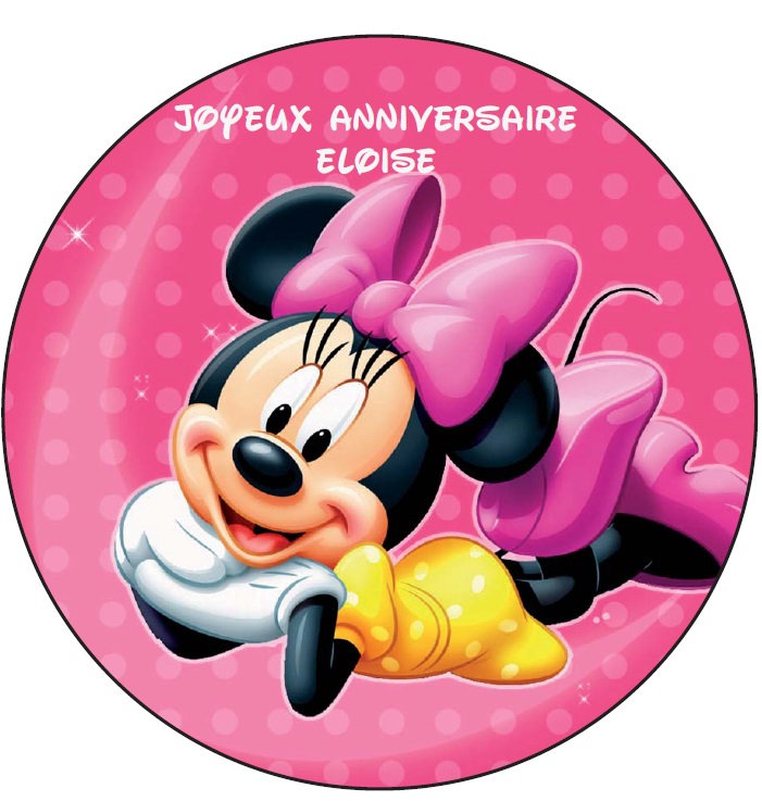 21cm Disque Azyme MOD Minnie Disney Décoration Gâteau Enfant 151-3