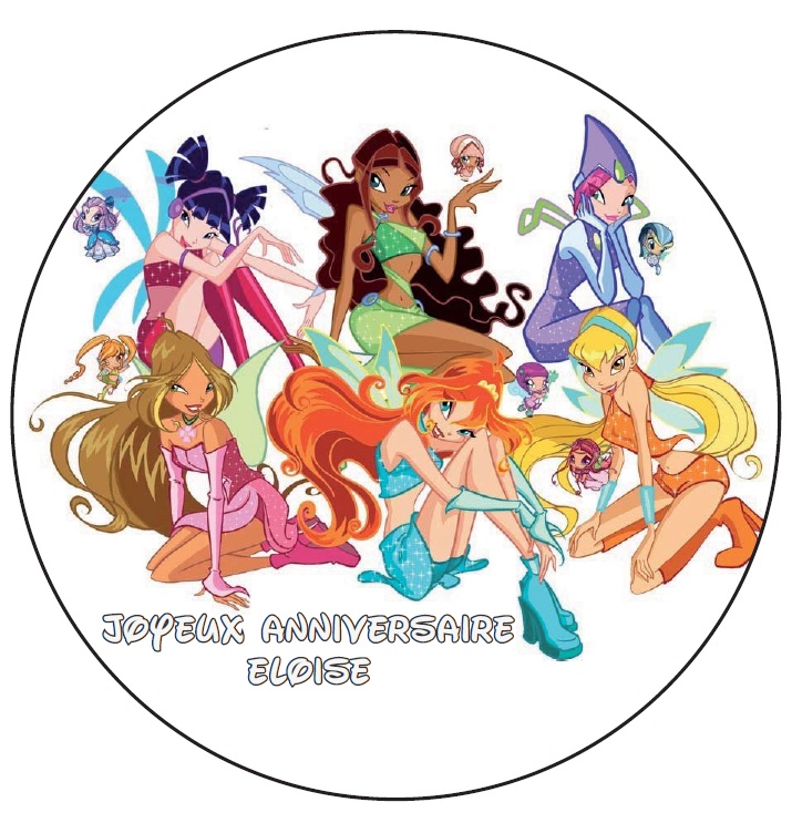 Disque Azyme Winx Modele 2 Image Personnalisee Texte Je Te Croque