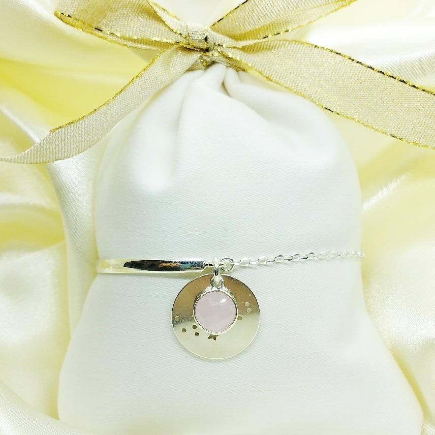 EMILIE - Bracelet demi jonc constellation et quartz (2)