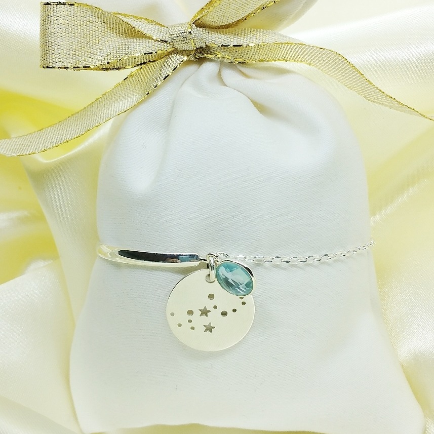 EMILIE - Bracelet demi jonc constellation et quartz (3)