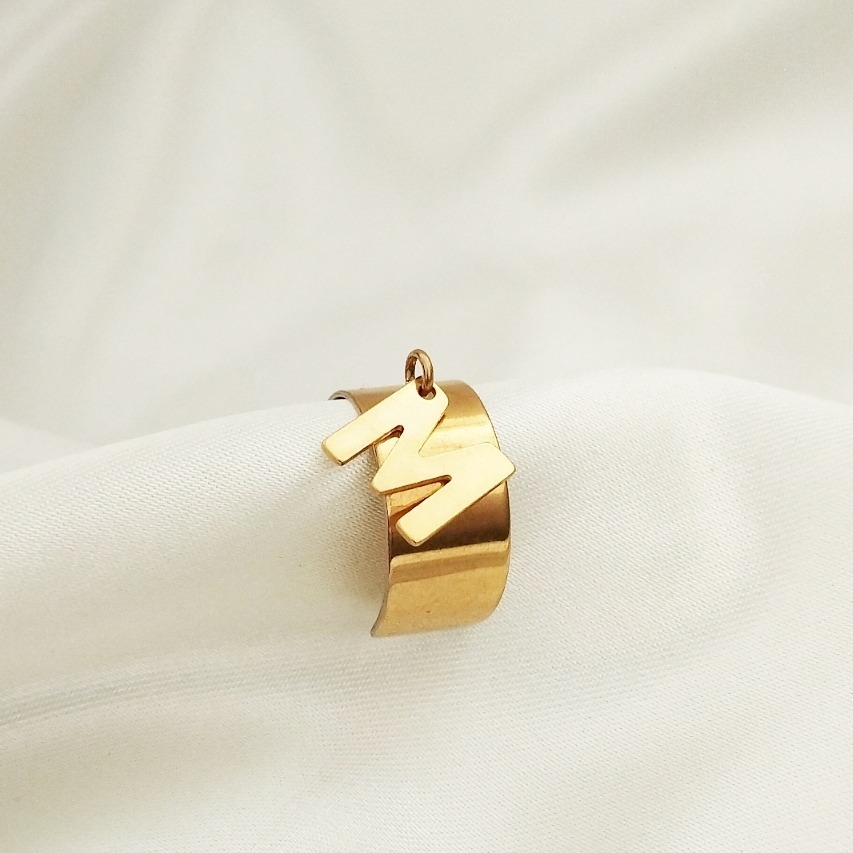 Bague personnalisable acier inoxydable et lettre