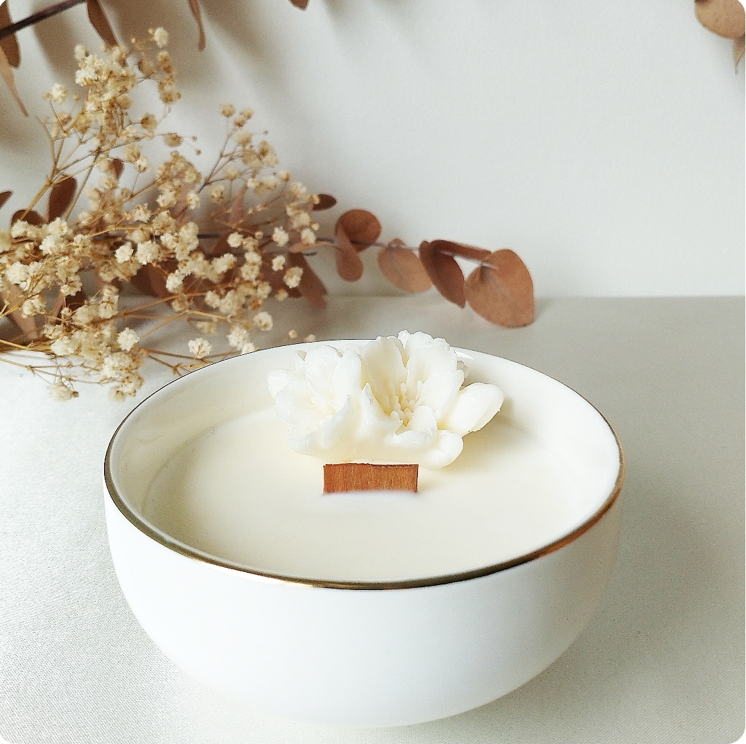 Bol porcelaine bougie fleurie parfum doux rêves (2)