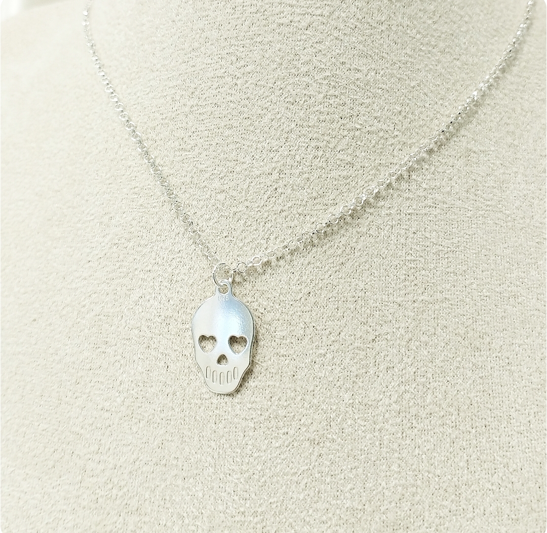 Collier tete de mort PM argent 925 (2)