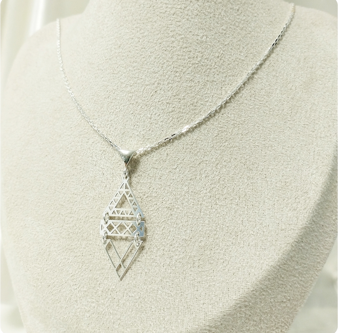 Collier pendentif triangles argent