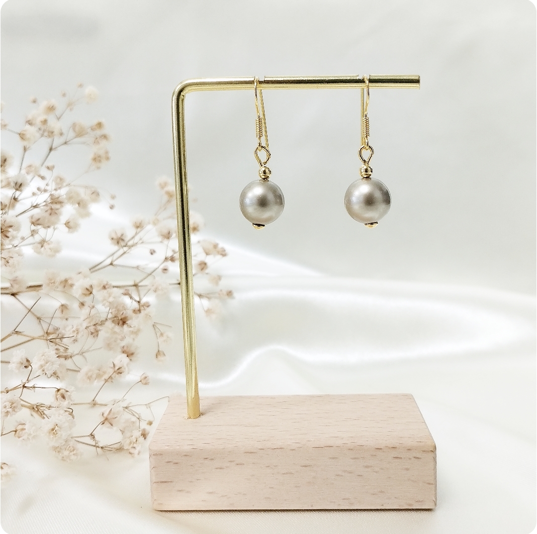 Boucles d'oreilles or et cristal platinium