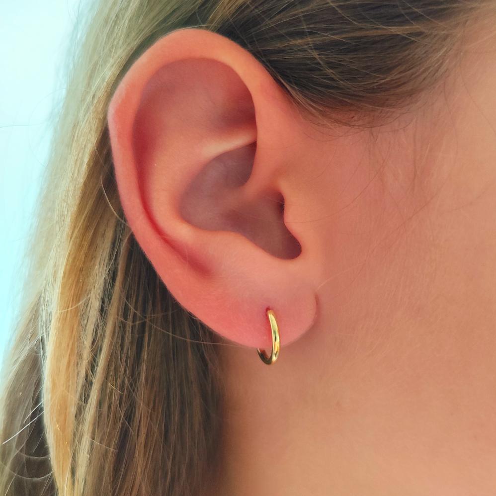 Créoles argent 12 mm dorées (1)