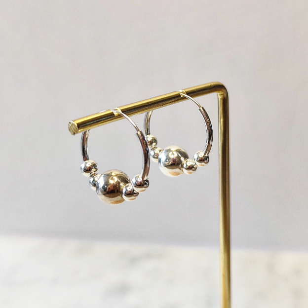 NINA creoles et perles argent