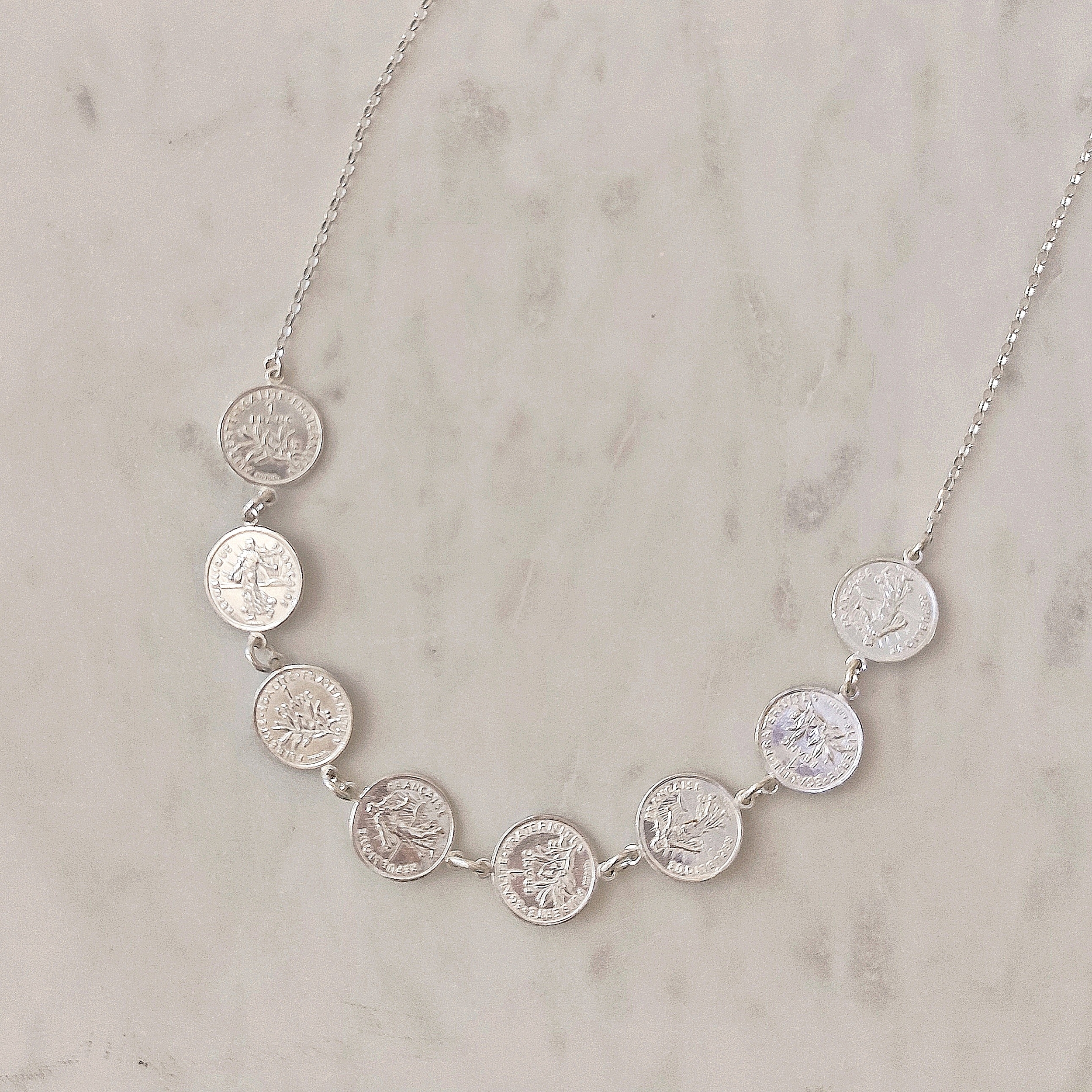Collier pièces 1 franc en argent 925 (1)