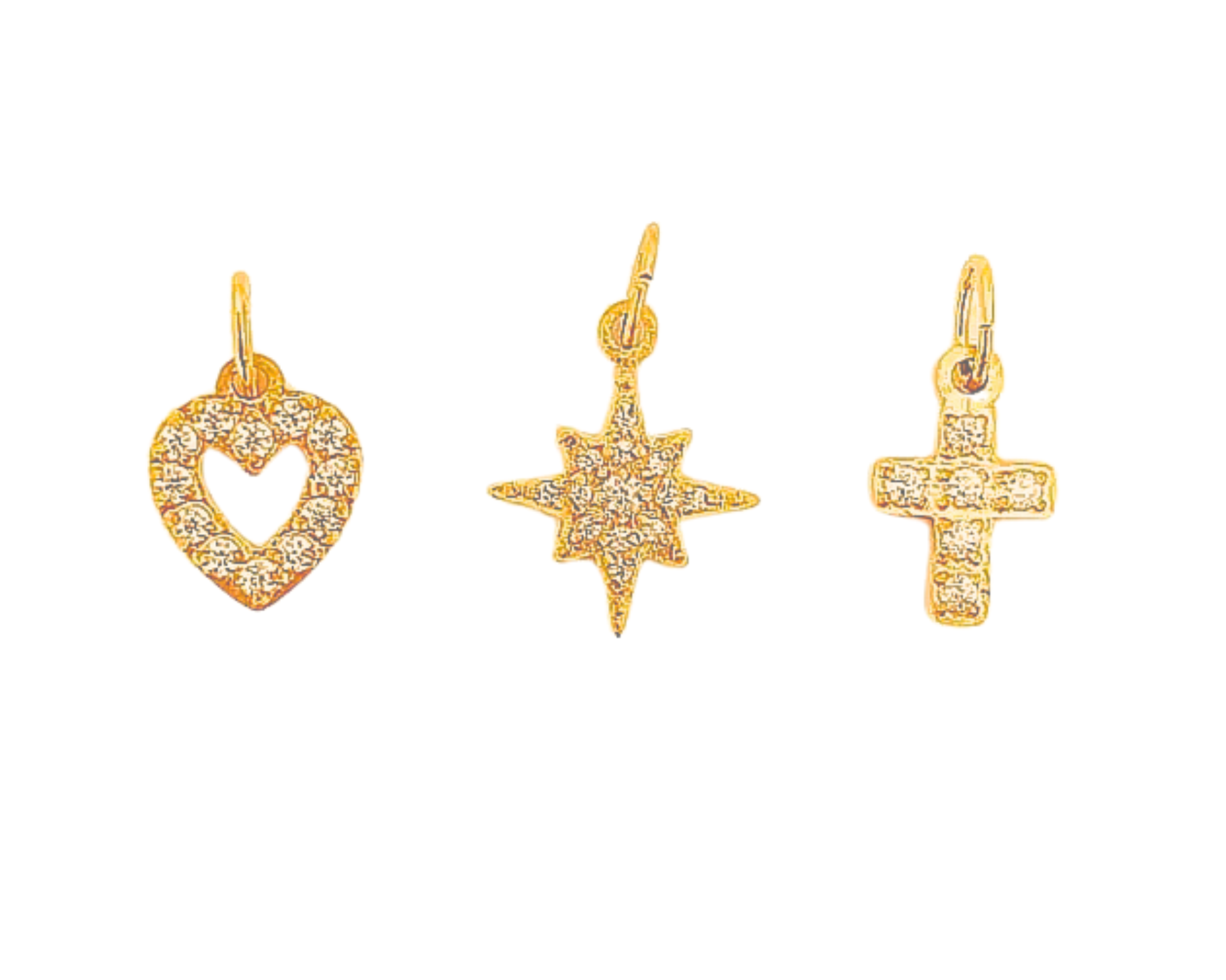 coeur, croix et étoile pour collier acier inoxydable personnalisable prénom