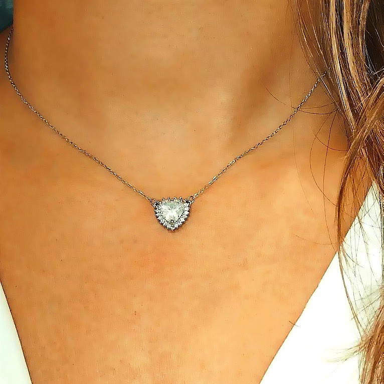 Collier ROMY argent 925 et coeur zirconium (2)