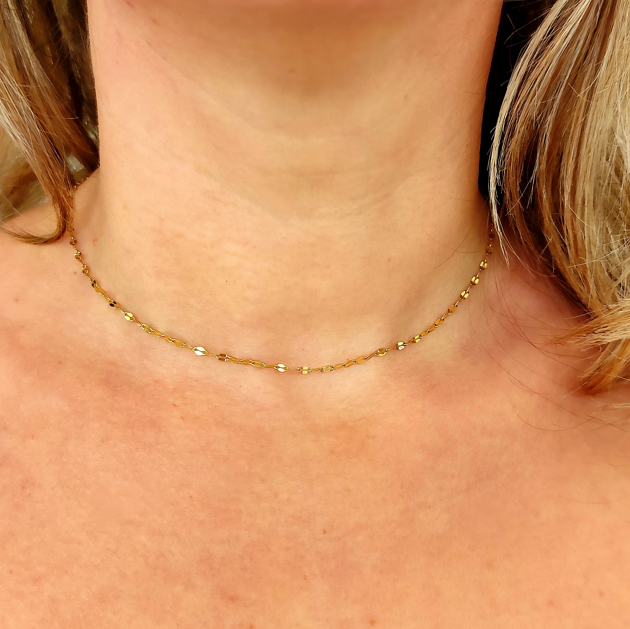 Collier maille grain de café acier inoxydable
