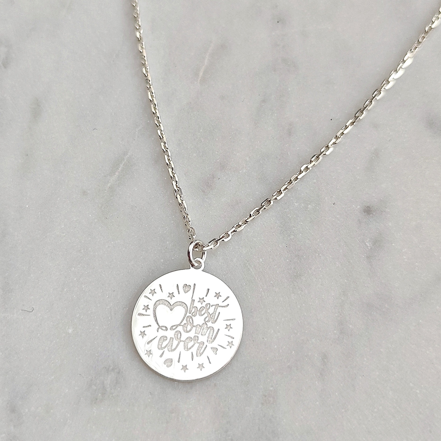 Collier Best mom ever - fete des méres - argent 925 (2)