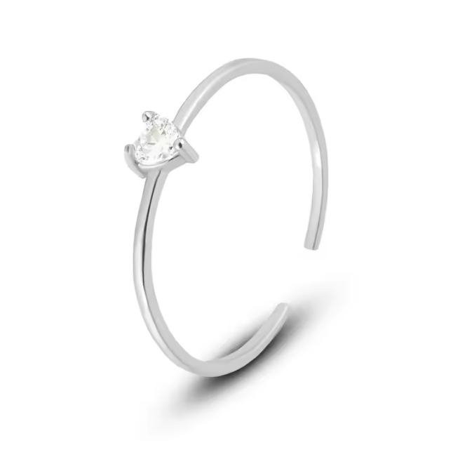 Bague coeur argent
