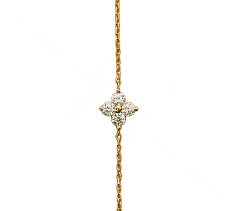 bracelet fleur doré à lor fin