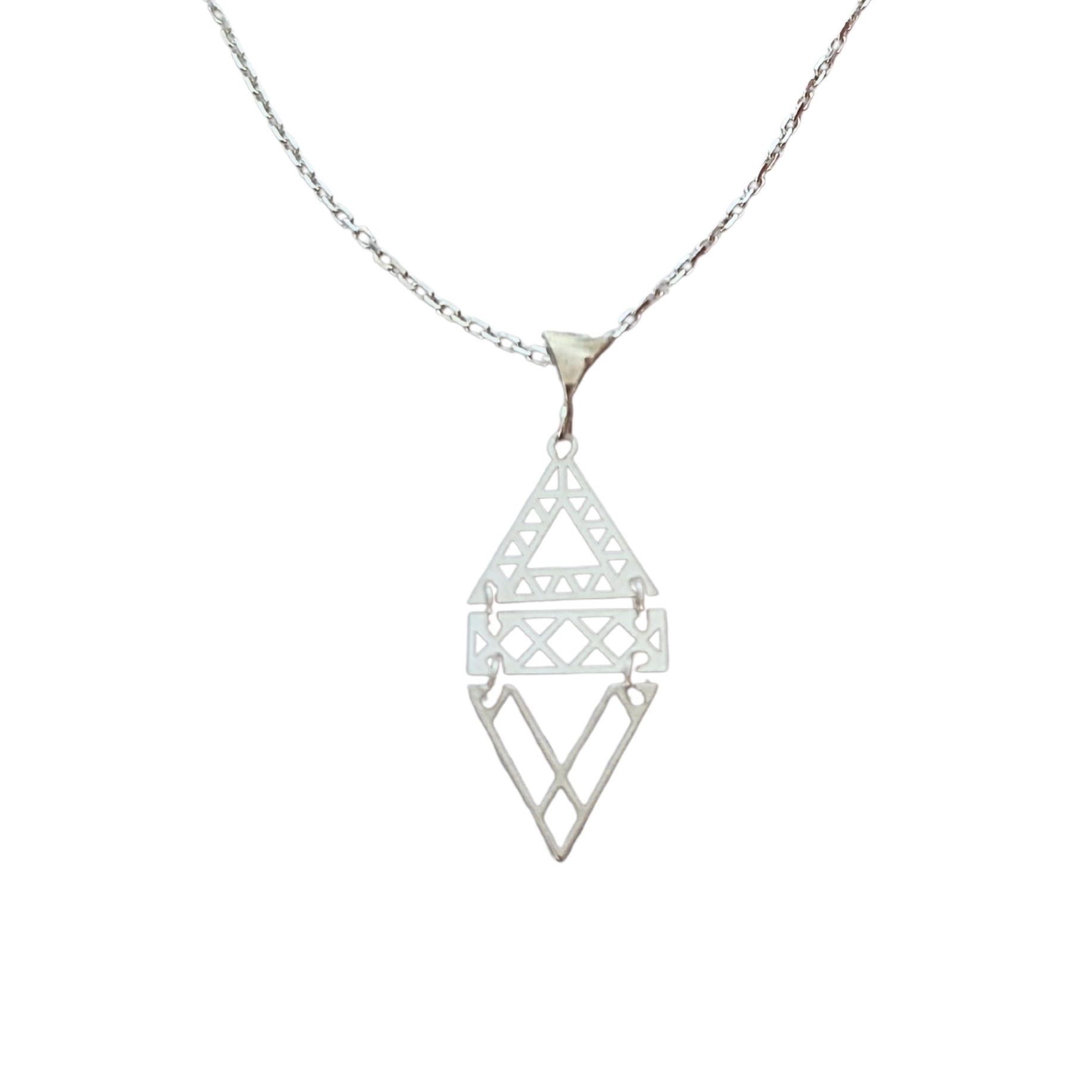 aaaoi Collier Ethnique Collier Triangle Argent Collier Pendentif