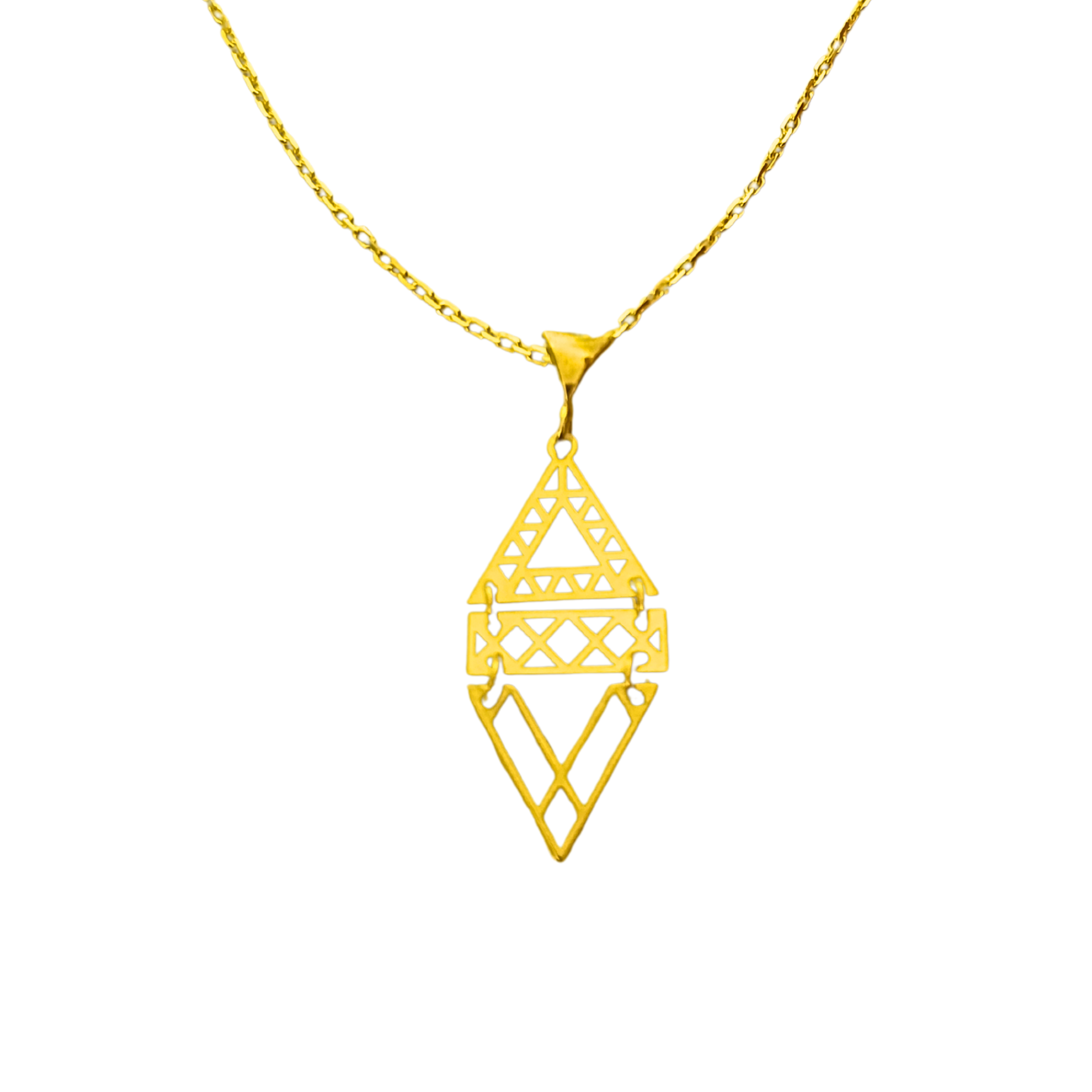 Collier ethnique argent plaqué or