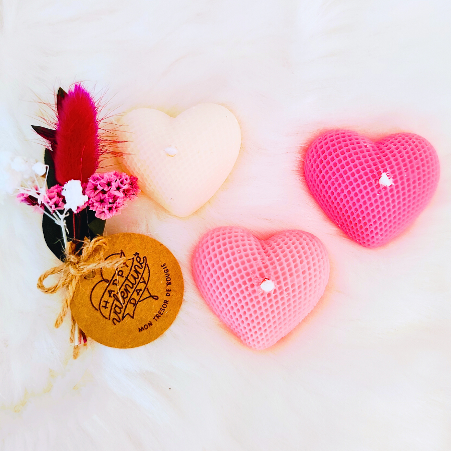 Coffret trio de bougies coeurs (3)