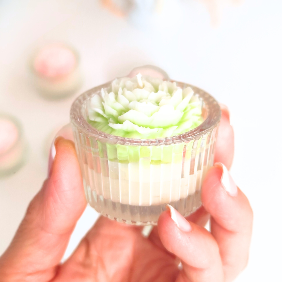 Bougie bapteme, bougie anniversaire, bougie mariage, mni pivoine (3)