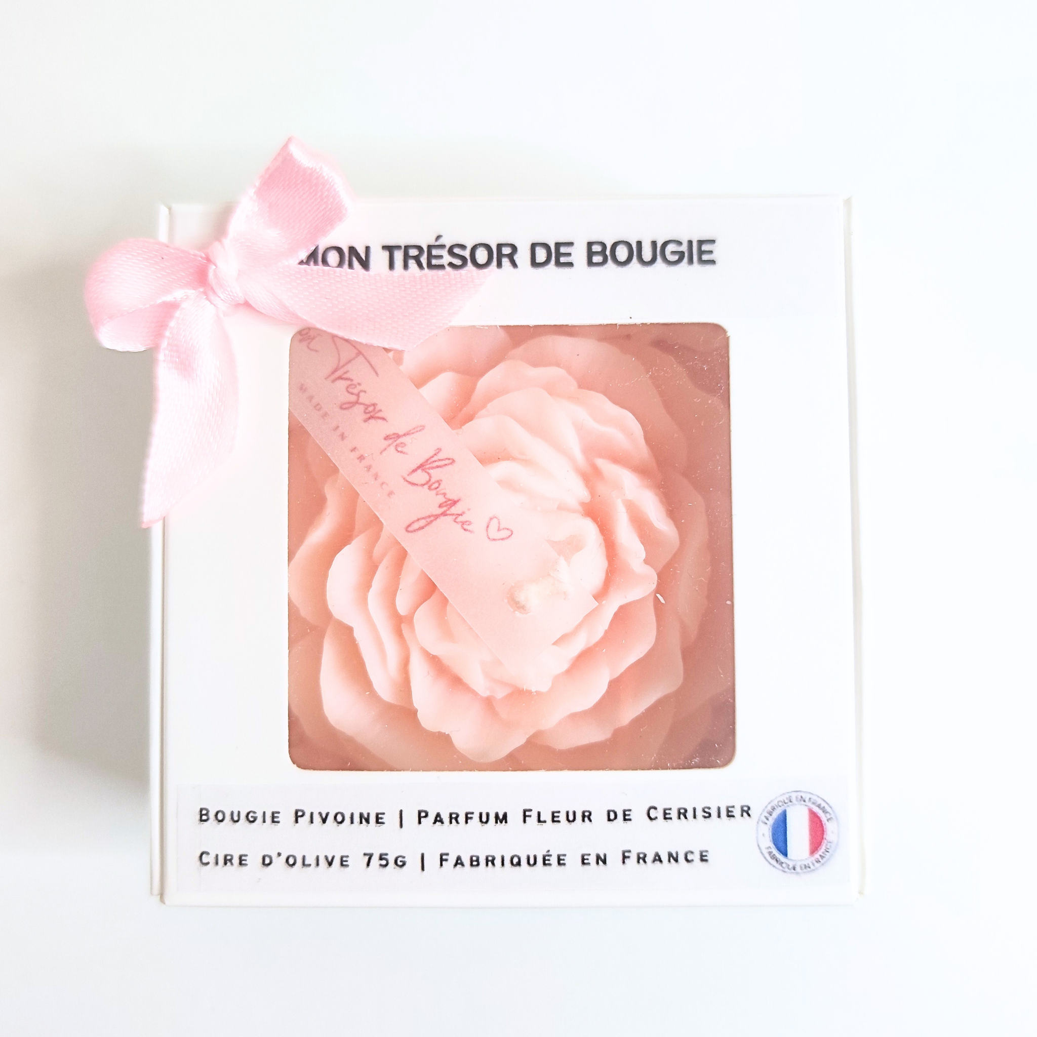 Bougie en forme de Pivoine cire végétale (2)