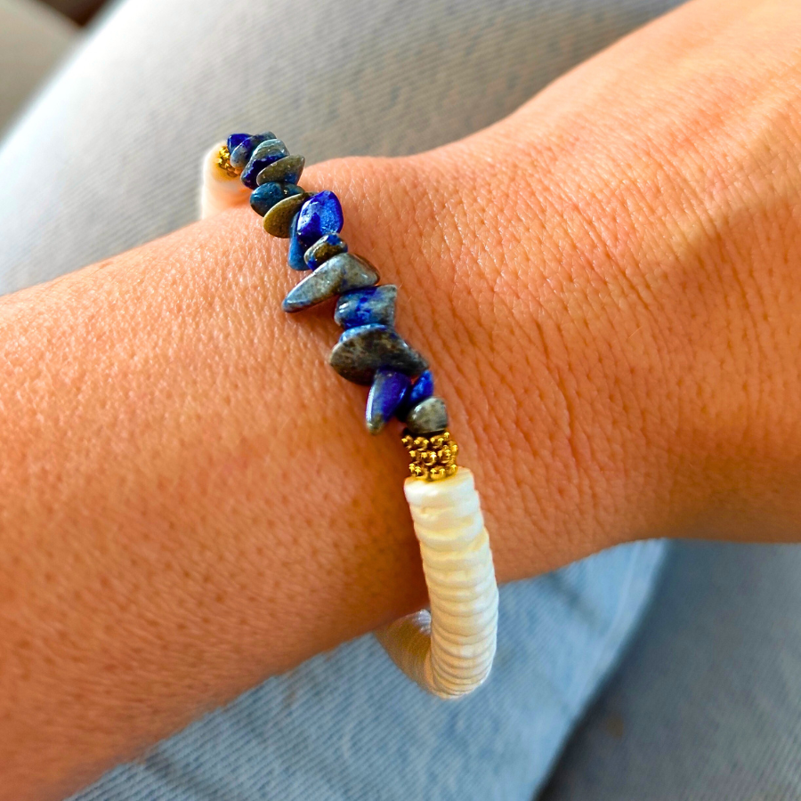 Bracelet rondelles coquillages (2)