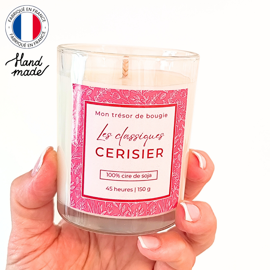Bougie artisanale parfumée à la fleur de cerisier