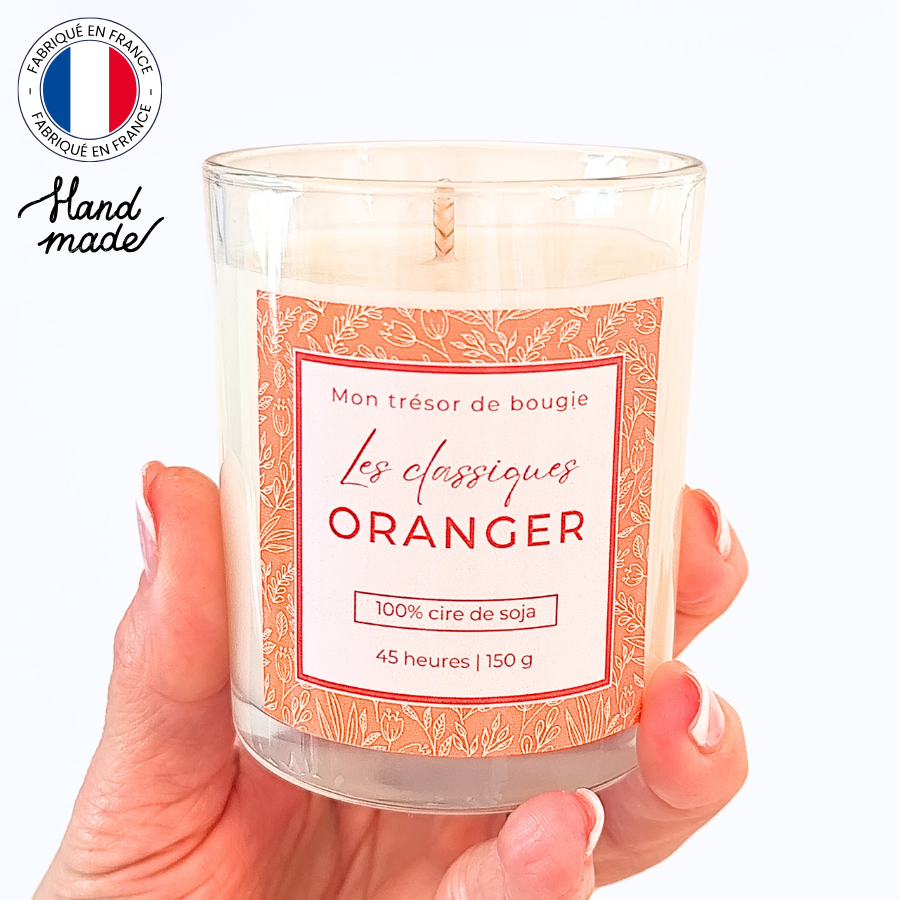 Bougie artisanale parfumée à la fleur doranger