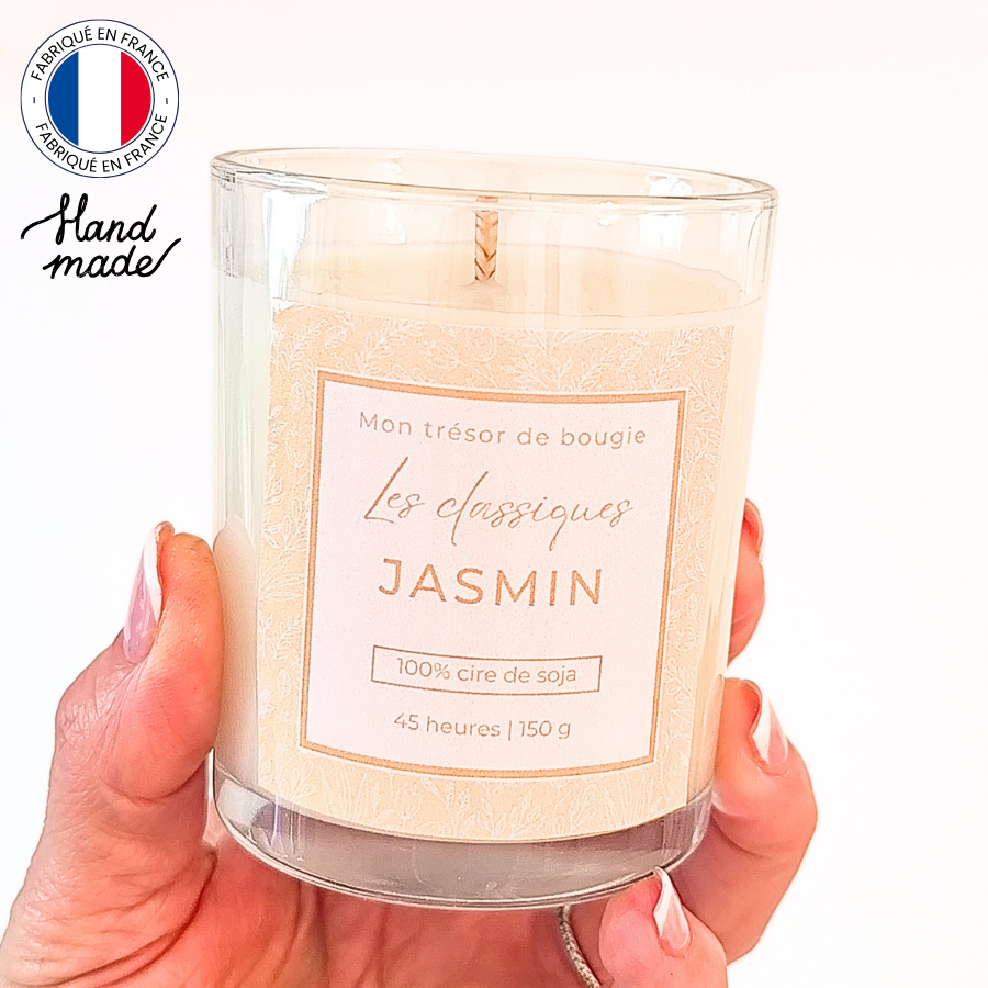 Bougie artisanale parfumée au jasmin