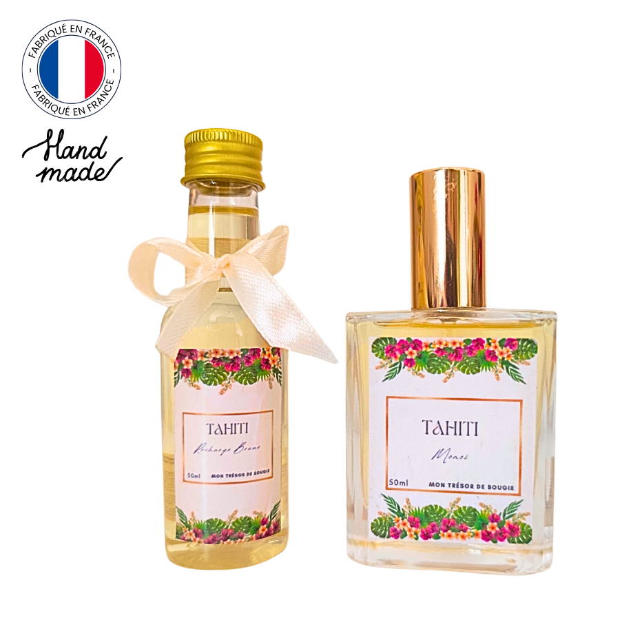 Brume parfumée parfum Tahiti monoï 50ml + recharge (1)