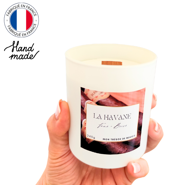 LA HAVANE Bougie parfumée artisanale à la cire de soja - Fumé boisé et élégant (4)