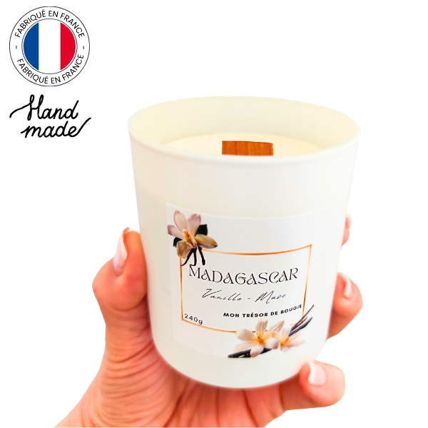 MADAGASCAR Bougie parfumée  artisanale à la cire de soja - Vanille  (4)