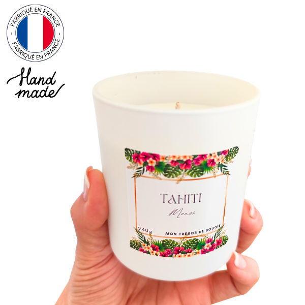 TAHITI - Bougie parfumée artisanale à la cire de soja - Monoï (1)