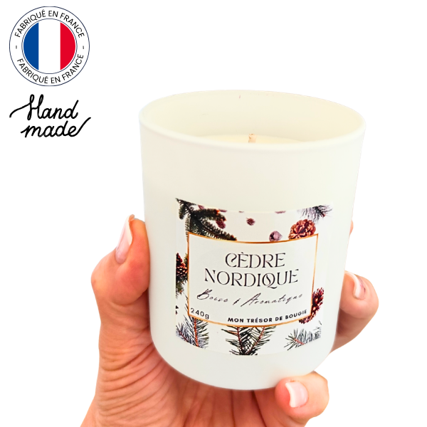 CEDRE NORDIQUE Bougie parfumée artisanale à la cire de soja - Boisé frais végétale (5)