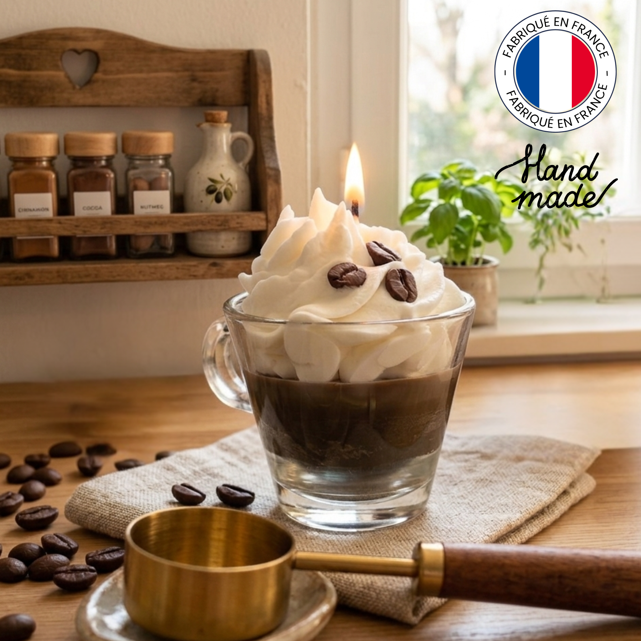 Bougie chantilly - Bougie Gourmande Expresso parfum café cire de soja